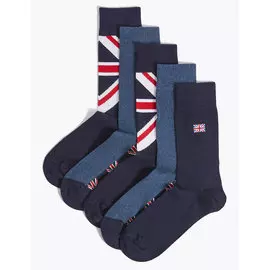 Носки мужские с патриотической символикой и технологией Cool &amp; Freshfeet™ (5 пар), Marks&amp;Spencer