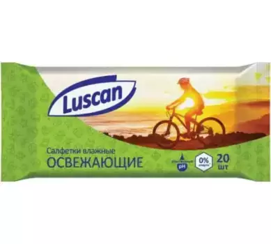 салфетки влажные! освежающие Luscan 20 штук в упаковке\ 1092003
