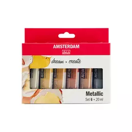 Набор акрила Talens "Amsterdam" Standart 6 цв*20 мл, металлик