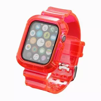 Ремешок для Apple Watch, прозрачный с кейсом, розовый (123210)
