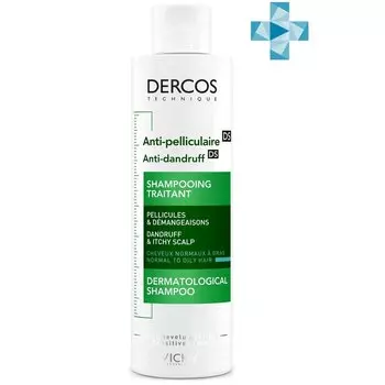 Vichy Dercos Шампунь-уход интенсивный против перхоти для нормальных и жирных волос 200 мл