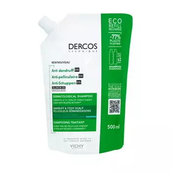 Vichy Dercos Шампунь от перхоти для нормальных и жирных волос Сменный блок 500 мл