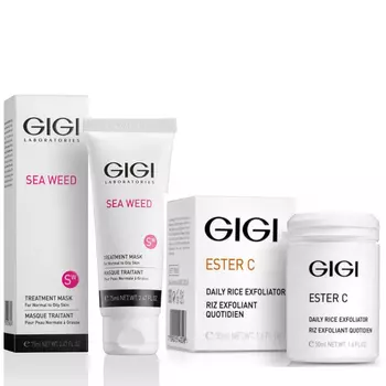 GiGi Набор для проблемной кожи (эксфолиант 50 мл + маска 76 мл) (GiGi, Sea Weed)