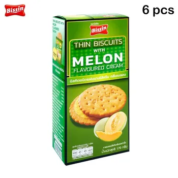 Печенье Bissin тонкое с кремом со вкусом дыни 170 гx 1 шт / 3 шт / 6 шт - Thai Snacks 170 g