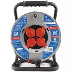 Удлинитель силовой Power Cube PC44801 IP44, 16А, 30м, резина, 3*2,5мм2, 4 роз. с/з