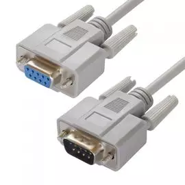 Удлинитель GCR GCR-DB9CMF GCR-DB9CM2F-0.5m 0.5м, RS-232/RS-232 9M/9F Premium, серый, 30 AWG