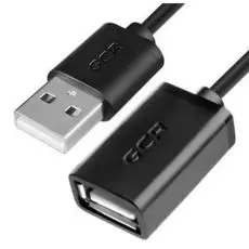 Удлинитель GCR GCR-UEC6M-BB2S-0.3m , 11090, USB 2.0 черный, AM / AF, 28/28 AWG, экран, армированный, морозостойкий