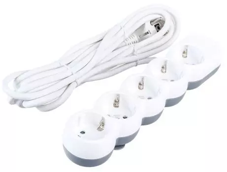 Удлинитель IEK WYP53-16-05-05-Z 5х5м с заземл. 16А IP20 Uno У05 2P+PE 250В 3х1.5