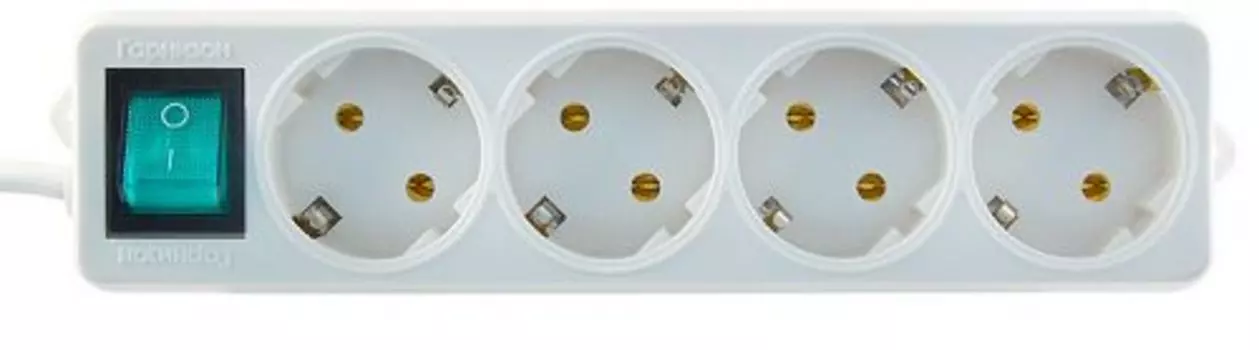 Удлинитель сетевой Garnizon ELB-G4-W-5 5 м, 4 евророзетки, с выключателем, 16А