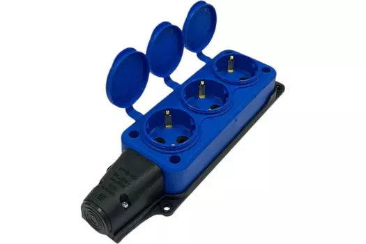 Удлинитель силовой iTOK i-CONNECT-COLOR-SU-PVS-215-3-54-20-BLUE тип SU серии iCONNECT COLOR без земли ПВС 2х1,5 мм 3 гнезда IP54 ГОСТ цвет синий 20 м