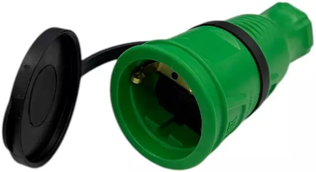 Удлинитель силовой iTOK i-CONNECT-COLOR-SUR-PVS-215-1-44-50-GREEN тип SUR серии iCONNECT COLOR на рамке без земли ПВС 2х1,5 мм 1 гнездо IP44 ГОСТ цвет