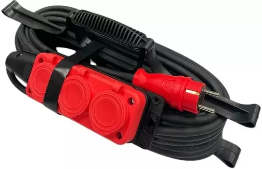 Удлинитель силовой iTOK i-CONNECT-COLOR-SUR-KG-315-3-54-40-RED тип SUR серии iCONNECT COLOR на рамке с заземлением КГтп-ХЛ 3х1,5 мм 3 гнезда IP54 ГОСТ