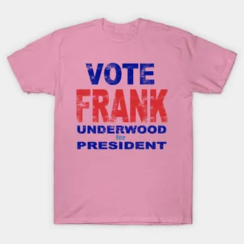 T Shirt Women Frank Underwood 2016 Underwood 4 Prez Harajuku Print Kawaii Tshirt Summer Short Sleeve Female T-Shirt Top Tee S розовый
