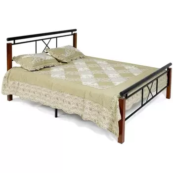 Кровать EUNIS (AT-9220) красный дуб/черный (дерево гевея/металл) Tetchair 111071 12522