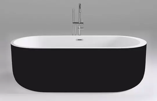 Ванна акриловая «Black & White» SB109 170/80 с сифоном чёрная