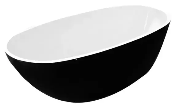 Ванна акриловая «Esbano» Sophia 170/85 с каркасом с сифоном белая/чёрная