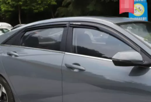 Дефлекторы окон черные (6 элементов) для Hyundai Elantra 2021-