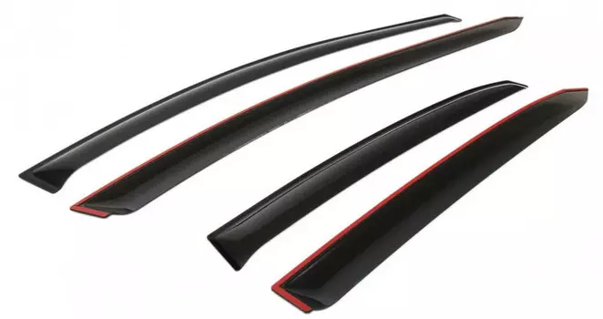 Дефлекторы окон (листовой ПММА, черный) Rival 32302001 Hyundai i30 2011 - 2017
