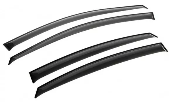Дефлекторы окон (листовой ПММА, черный) Rival 32305001 Hyundai Solaris 2010 - 2017