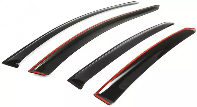 Дефлекторы окон (листовой ПММА, черный) Rival 32803001 Kia Rio 2011 - 2017