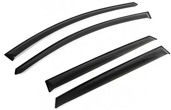Дефлекторы окон (листовой ПММА, черный) Rival 32803002 Kia Rio 2011 - 2017