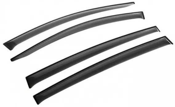 Дефлекторы окон (листовой ПММА, черный) Rival 34705001 Renault Megane 2010 - 2016