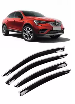Дефлекторы боковых окон хромированные для Renault ARKANA (Рено Аркана) 2019 -
