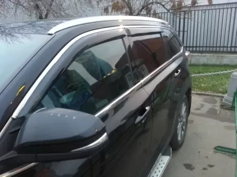 Дефлекторы боковых окон с хром молдингом V-Star CHR10898 для Toyota Highlander 2017 -