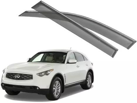 Дефлекторы боковых окон с хромированным молдингом, OEM Style для Infinity QX70 2014 -