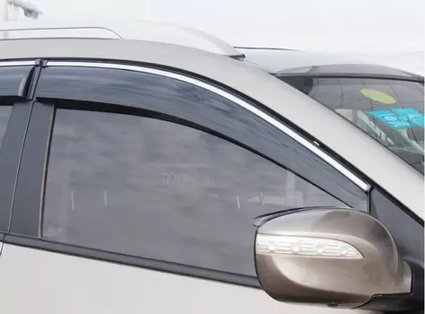 Дефлекторы боковых окон с молдингом (нержавеющая сталь) для Geely Emgrand X7 2019, 2020 -
