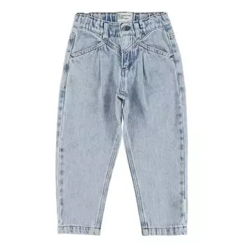 Брюки джинсовые Piupiuchick "Washed Blue Denim Mom Fit", серые