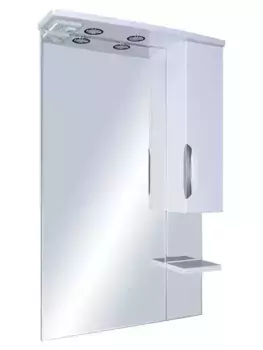 Зеркальный шкаф «ASB-Mebel» Мессина 70 с подсветкой белый правый