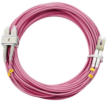 Патч-корд волоконно-оптический Cabeus FOP-50-OM4-LC-SC-15m duplex, LC-SC 50/125 mm OM4, 15м, LSZH
