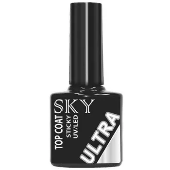 SKY Top Coat Sky Ultra с липким слоем 10 мл (SKY, Покрытие гель-лаком)
