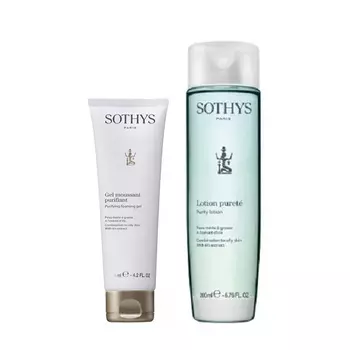 Sothys Набор "Очищение жирной и комбинированной кожи": гель-мусс 125 мл + тоник 200 мл (Sothys, Cleansing)