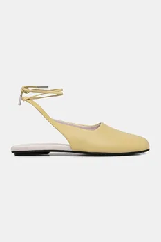 Кожаные балетки BALLERINA SLING BACK LTH Calvin Klein, желтый
