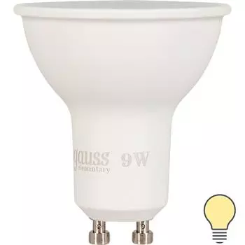 Лампа светодиодная Gauss LED Elementary MR16 GU10 220 В 9 Вт спот матовый 640 лм, тёплый белый свет