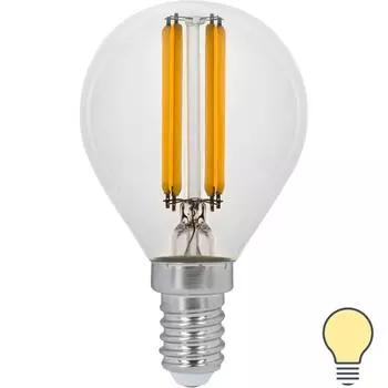 Лампа светодиодная Gauss LED Filament E14 11 Вт шар прозрачный 720 лм, тёплый белый свет