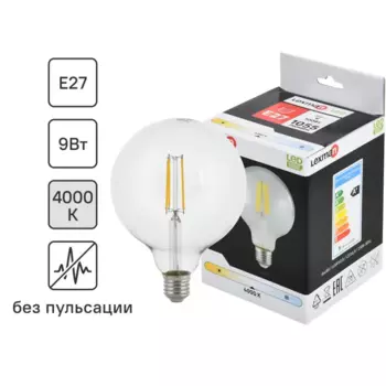 Лампа светодиодная Lexman Clear E27 220 В 9 Вт шар 1055 лм нейтральный белый цвета света