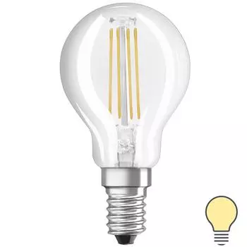 Лампа светодиодная Osram груша E14 4 Вт 470 Лм свет тёплый белый прозрачная