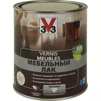 Лак для мебели V33 акриловый цвет белый 1 л