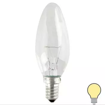 Лампа накаливания Osram E14 230 В 40 Вт свеча прозрачная 2 м2 свет тёплый белый