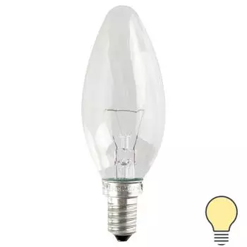 Лампа накаливания Osram E14 230 В 60 Вт свеча прозрачная 3 м2 свет тёплый белый