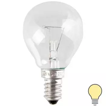 Лампа накаливания Osram шар E14 60 Вт прозрачная свет тёплый белый