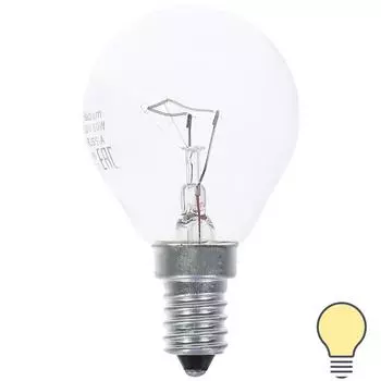 Лампа накаливания Radium «Шар», E14, 60 Вт, прозрачная колба