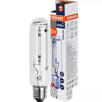 Лампа натриевая Osram SUPER4YE2712X1 E27 95 В 70 Вт туба прозрачная 6600 лм желтый цвет света