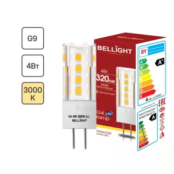 Лампа светодиодная Bellight G4 220-240 В 4 Вт капсула матовая 320 лм теплый белый свет