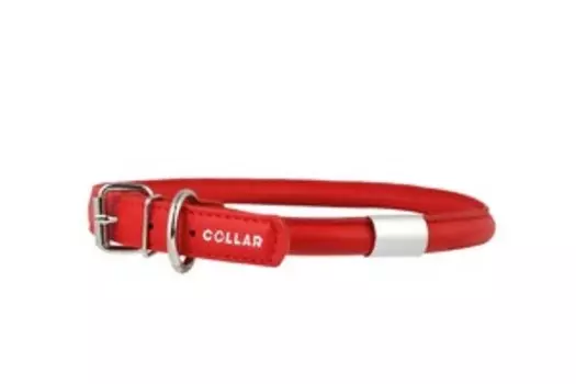 CoLLaR Glamour / Ошейник Колар для Длинношерстных собак Кожаный Круглый 20-25см х 9мм