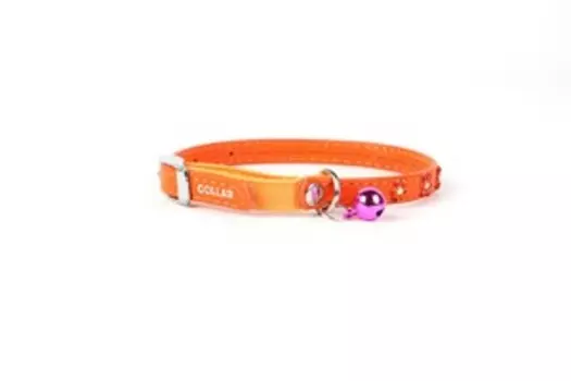 CoLLaR Glamour / Ошейник Колар для собак Кожаный Двойной Прошитый с клеевыми стразами "Цветочек" 19-25см х 9мм