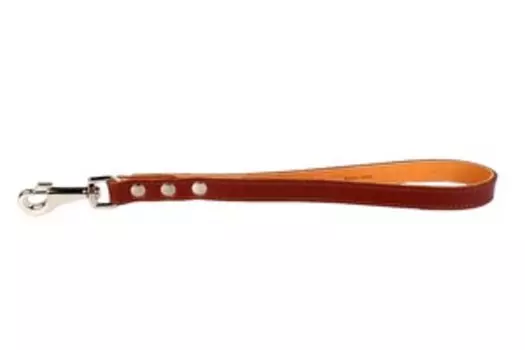 CoLLaR / Водилка-ручка Колар для собак Кожаная Двойная Прошитая Коричневая
